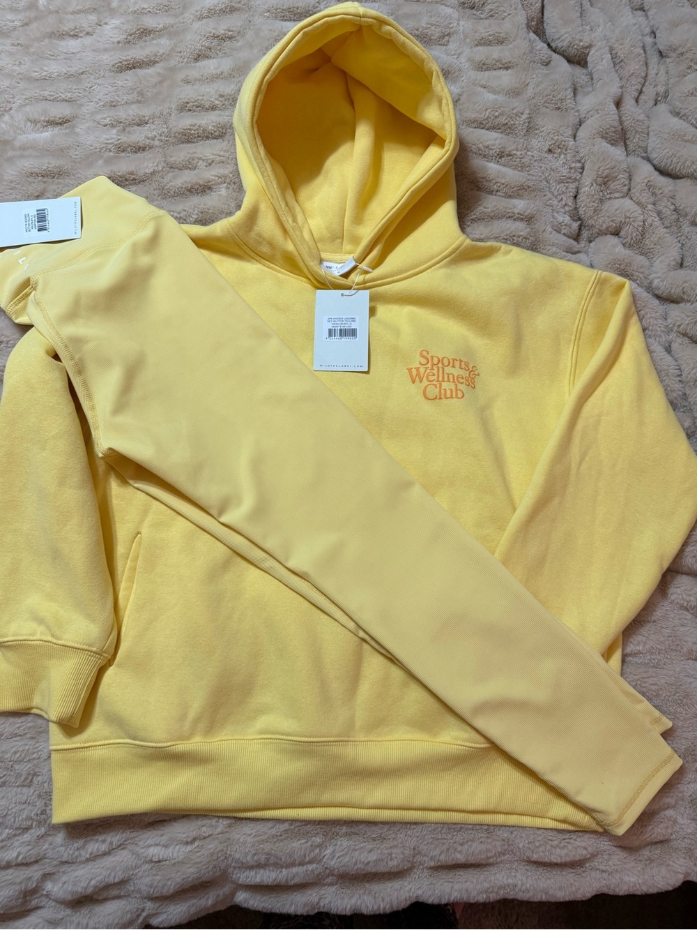 Wilo matching set Yellow 'Sports & Wellness Club' Pullover Hoodie - Picture 5 of 6